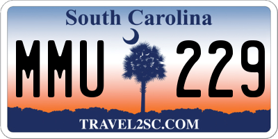 SC license plate MMU229