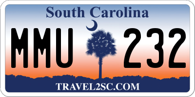 SC license plate MMU232