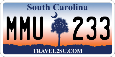 SC license plate MMU233