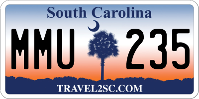SC license plate MMU235