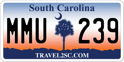 SC license plate MMU239