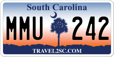 SC license plate MMU242