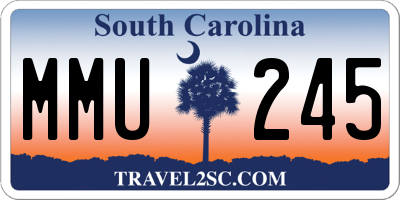 SC license plate MMU245
