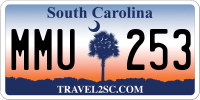 SC license plate MMU253