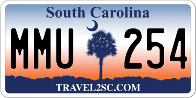 SC license plate MMU254