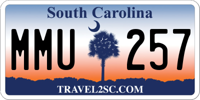 SC license plate MMU257