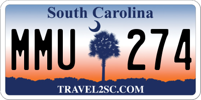 SC license plate MMU274