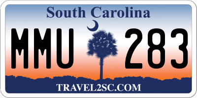 SC license plate MMU283