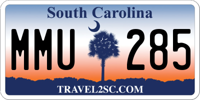 SC license plate MMU285