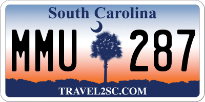 SC license plate MMU287