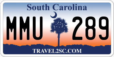 SC license plate MMU289
