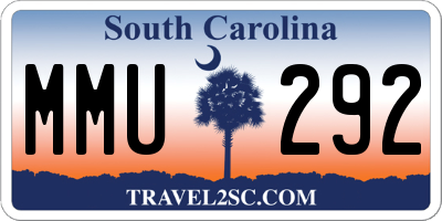 SC license plate MMU292