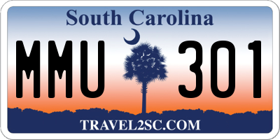 SC license plate MMU301