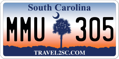 SC license plate MMU305