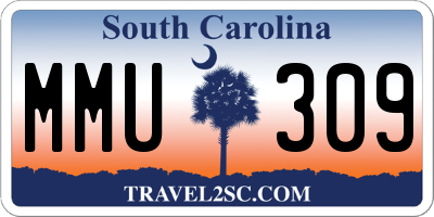 SC license plate MMU309