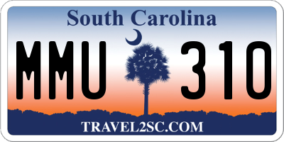 SC license plate MMU310