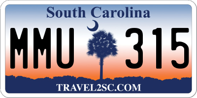 SC license plate MMU315