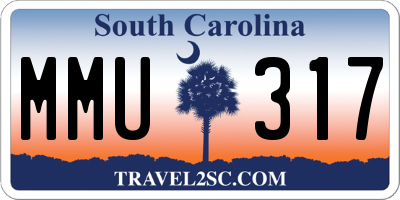 SC license plate MMU317