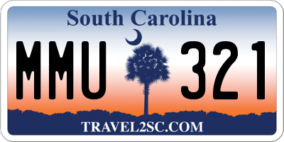 SC license plate MMU321