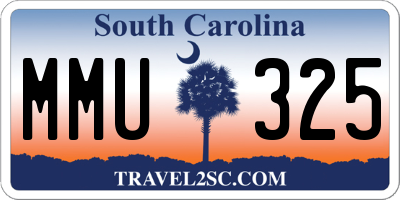 SC license plate MMU325