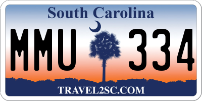 SC license plate MMU334