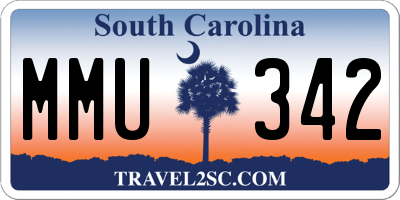 SC license plate MMU342