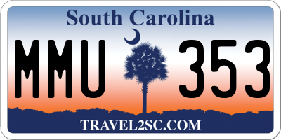SC license plate MMU353