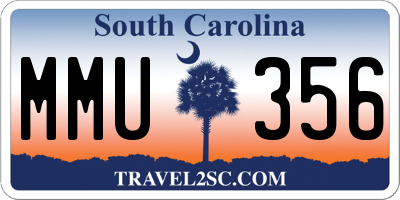 SC license plate MMU356