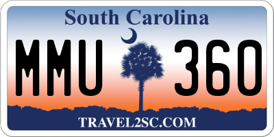 SC license plate MMU360