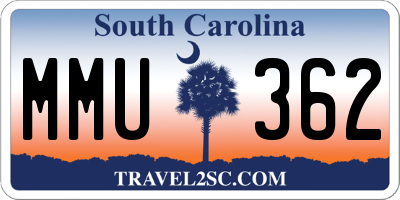 SC license plate MMU362