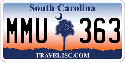 SC license plate MMU363