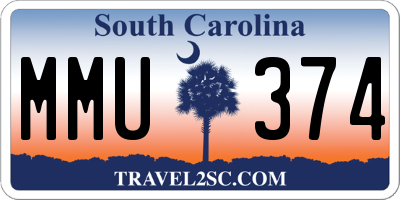 SC license plate MMU374