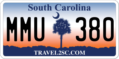 SC license plate MMU380