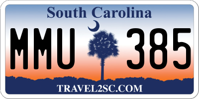 SC license plate MMU385