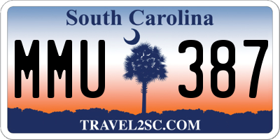 SC license plate MMU387