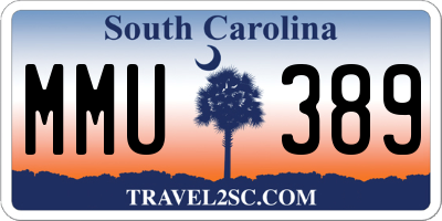 SC license plate MMU389