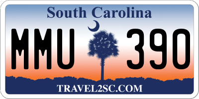 SC license plate MMU390