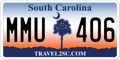 SC license plate MMU406