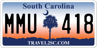SC license plate MMU418