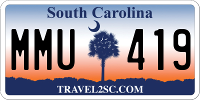 SC license plate MMU419