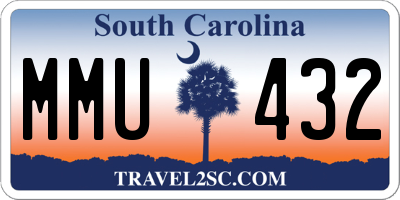 SC license plate MMU432