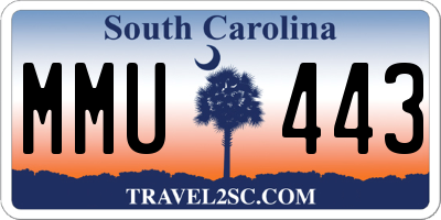 SC license plate MMU443