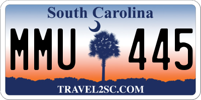 SC license plate MMU445