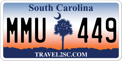SC license plate MMU449