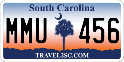 SC license plate MMU456