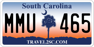 SC license plate MMU465