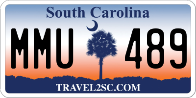 SC license plate MMU489