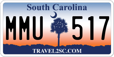 SC license plate MMU517