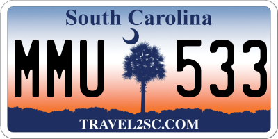 SC license plate MMU533