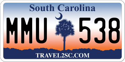 SC license plate MMU538